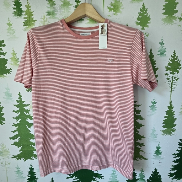 Denim & Flower Other - Striped Pink Crewneck Slim Fit T-Shirt
